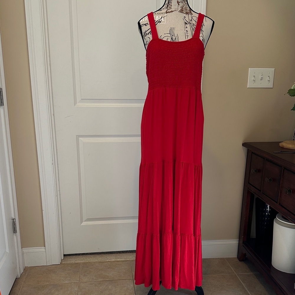 LOFT Vibrant Red Maxi Dress